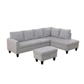 Only Self Pickup--Grey Flannel 3-Piece Living Room Sofa Set (Option: F09711B   3PCS  S.C.O)