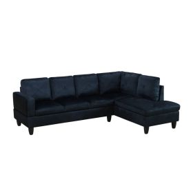 Pickup Only--Midnight Blue Microfiber 3-Piece Living Room Sofa Set (Option: F09813B2PCS  S.C)