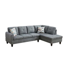 Only Self Pickup--Dark Grey Fluffy Fabric Living Room Sofa Set (Option: F09705B  2PCS  S.C)