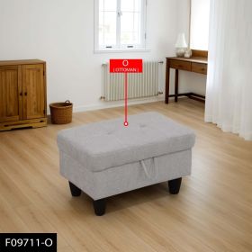 Only Self Pickup--Grey Flannel 3-Piece Living Room Sofa Set (Option: F09711  O)