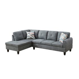 Only Self Pickup--Dark Grey Fluffy Fabric Living Room Sofa Set (Option: F09705A  2PCS  S.C)