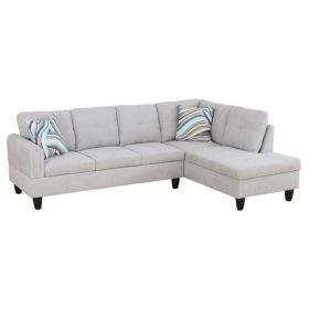 Only Self Pickup--Light Grey Fluffy Fabric Living Room Sofa Set (Option: F09701B  2PCS  C.S)