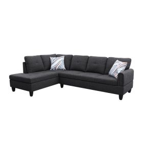 Only Self Pickup--Black Grey Linen Living Room Sofa Set (Option: F09706A   2PCS   S.C)