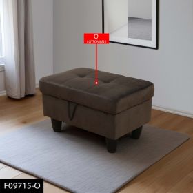 Only Self Pickup--Dark Brown Flannel 3-Piece Living Room Sofa Set (Option: F09715 O)