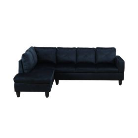 Pickup Only--Midnight Blue Microfiber 3-Piece Living Room Sofa Set (Option: F09813A2PCS  S.C)