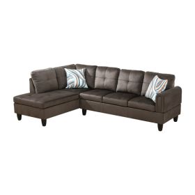 Only Self Pickup--Dark Brown Flannel 3-Piece Living Room Sofa Set (Option: F09715A    2PCS  S.C)