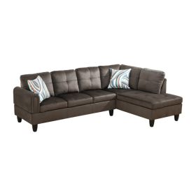 Only Self Pickup--Dark Brown Flannel 3-Piece Living Room Sofa Set (Option: F09715B   2PCS  S.C)
