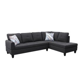 Only Self Pickup--Black Grey Linen Living Room Sofa Set (Option: F09706B  2PCS  S.C)